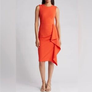 Calvin Klein Orange Asymmetrical Dress